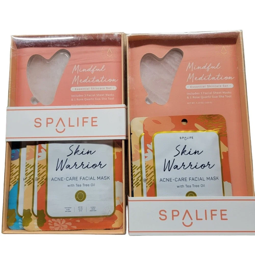 2 FACIAL GIFT SET Gua Sha Massager and Assorted Masks SPA LIFE‎